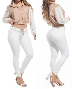 CONJUNTO TOP PANTALONES VAQUEROS COLOMBIANOS COLOMBIANOS PUSH UP LEVANTA COLA BUTT LIFT 71273 - Imagen 1 de 4