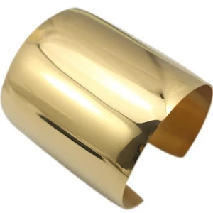 Extra Wide Punk Bangles - 316L Stainless Steel Gold Color Women Cuff Bracelets - Picture 1 of 5