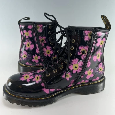 Botas con cordones Dr Martens Junior 1460 Pansy charol niños grandes talla 4 Foto 1 de 4