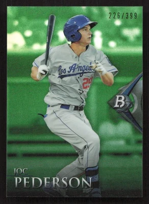 2014 Bowman Platinum Joc Pederson Chrome Green Refractors #/399 #BPCP19 Card - Image 1 of 2