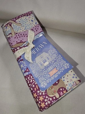 Paquete de 5 piezas de estampados de algodón Tilda Hometown ciruela uva Fat Quarter Foto 1 de 2