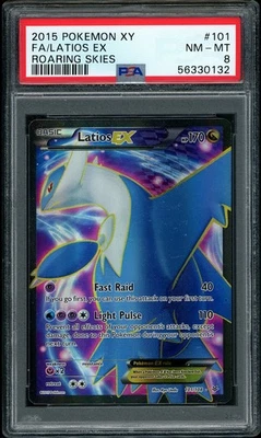 2015 Pokemon XY Roaring Skies Latios EX Full Art #101 PSA 8 NM-MT - Image 1 of 2