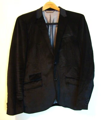 Armani Exchange Abrigo Deportivo Blazer Chaqueta Terciopelo Negro Para Hombre Grande D141 Foto 1 de 4