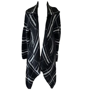 Chico’s Damengröße 1 vorne offen Strickpullover Wollmischung schwarz kaskadengrob - Bild 1 von 7