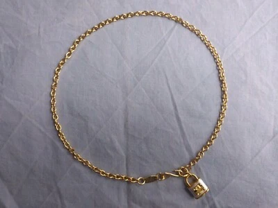 Vivienne Westwood Gold with White Padlock Pendant Chain Necklace Hook Clasp - Image 1 of 4