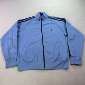 VINTAGE Polo Sport Lauren Jacket Mens Large Blue Full Zip Tracksuit Sweater 90s - Picture 1 of 14