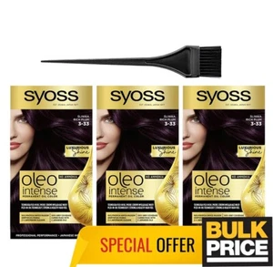 Syoss Oleo Intense 3-33 Rich Plum/Aubergine Ammoniakfreie Haarfarbe Großpackung 3er Pack - Bild 1 von 6