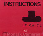 Leica CL Instruction Manual. More Original Leitz Camera Guide Books Listed.