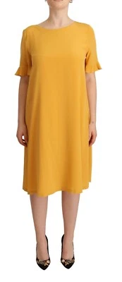 Vestido MAX MARA STUDIO Cambio Amarillo Volantes Mangas Cortas Hasta la Rodilla IT44/US10/L Foto 1 de 4