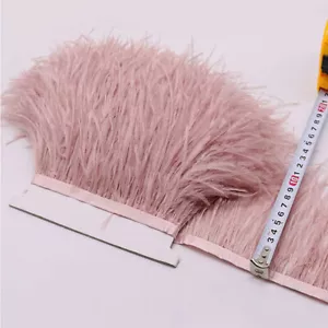 1M Ostrich Feather Satin Ribbon Trimming Fringe Fur Tassel Craft Costume 13-15cm - Picture 1 of 46