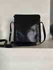 Vintage Adax Leather Cross Body Purse Leather Excellent Condition. Black Silver