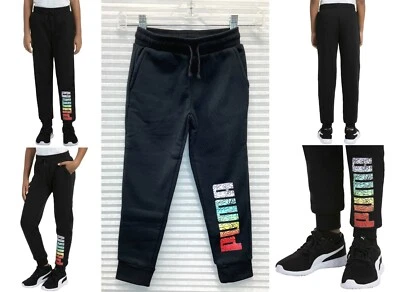 Puma Kids Youth Girls Fleece Jogger Sweat Pants, Black, Size XS - NWT - Image 1 of 4