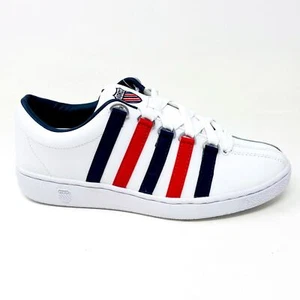 K-Swiss Classic 2000 White Red Blue Mens Casual Shoes Sneakers 06506 113 - Picture 1 of 6