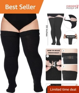 Plus Size Thigh High Socks Acrylic Extra Long Non-slip for Thick Thighs Gift - Picture 1 of 8