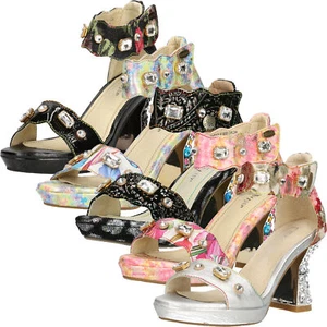 Laura Vita Damen Sandalette Glitzersteine Plateau geschlossene Ferse Hicao 232 - Bild 1 von 31