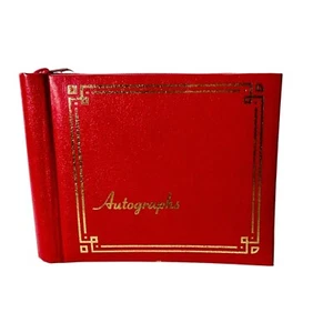 Libro autografo vintage rosso e oro zip intorno fornitura laurea USA giornale spazzatura - Foto 1 di 10