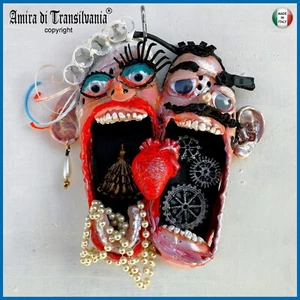pittura scultura contemporanea assemblage arte quadro tarocchi amanti musicali 1 - Picture 1 of 24