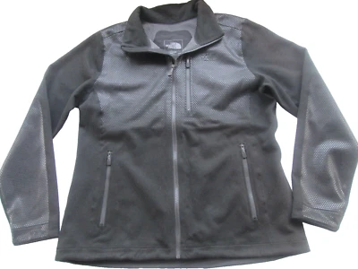 Chaqueta The North Face negra con caparazón suave talla L para mujer patrón de matriz de puntos ¡USADA EN EXCELENTE ESTADO! Foto 1 de 4