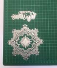 3pcs Decorative Snowflake Frame & Merry Christmas Die Set - 12.8 X 12.8cm