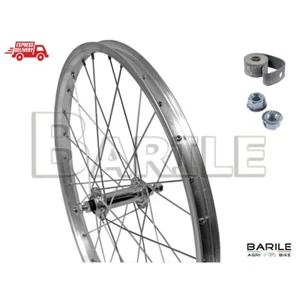Ruota / Cerchio Anteriore Bici MTB 24 " x 1.75 Alluminio / Acciaio Silver - Foto 1 di 4