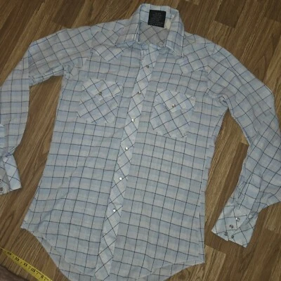 Vintage Champion Westerns Permanent Press Pearl Snap Shirt 14.5 32 Small Striped - Изображение 1 из 4