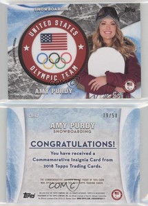 2018 US Olympic & Paralympic Team and Hopefuls Silver /50 Amy Purdy Rookie RC