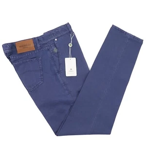 Luigi Borrelli Slim-Fit Washed Blue Cotton-Linen 5-Pocket Pants 32 NWT Jeans - Picture 1 of 8