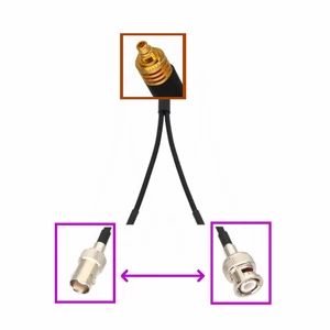 1x MMCX to 2x BNC Male/Female GPS Antenna Y Splitter/Combiner Adapter RF cable - Picture 1 of 6