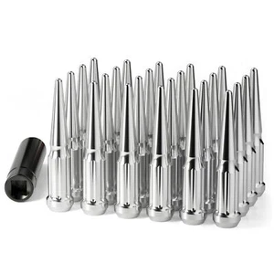 M14x1.5 Spike Lug Nuts 24 Pcs, Chrome Spiked Lug Nut with Spline Key for Chev... - Picture 1 of 7