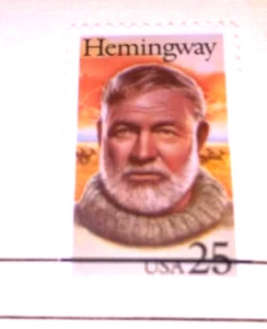 Ernest Hemingway - Literary Arts Series - 1989 22kt Golden Replica Stamps - Picture 1 of 4