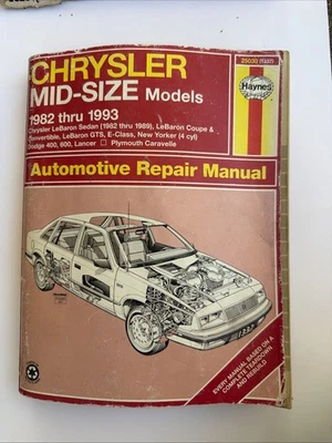 Manual de reparación automática Haynes Chrysler modelos medianos #1337 1982 hasta 1989  Foto 1 de 2