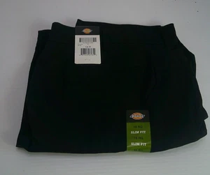 Dickies Womens Slim Fit Black Pants 18R Cotton Workwear - Picture 1 of 3