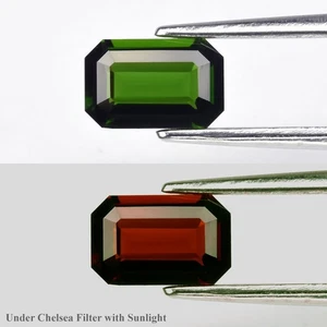 💎 0,85 quilates VVS octágono natural verde cromo turmalina - gema de Tanzania sin calefacción - Imagen 1 de 6