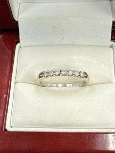 💎 14k Weißgold natürlicher Diamant Ehering Ring Gr. 7 3/4 (2149) - Bild 1 von 9