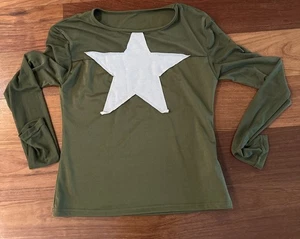 STAR TOP ARMY GREEN COLOR Small Long Sleeve Sheer Sleeves - Bild 1 von 6