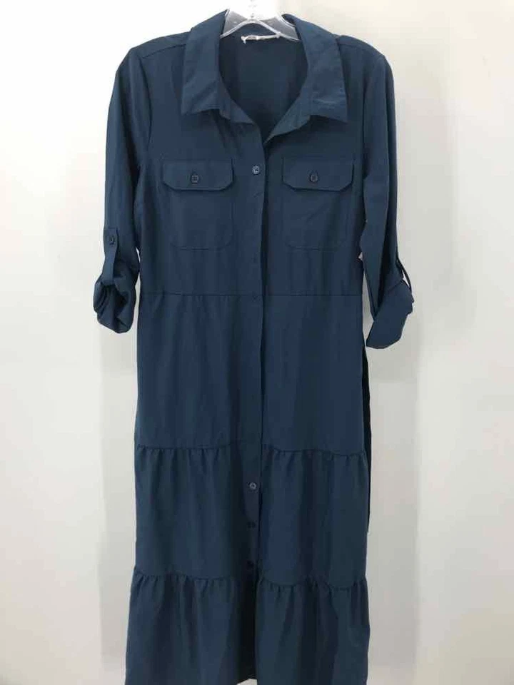 Б/у Lucky Brand синий размер средний макси платье с длинным рукавом - Изображение 1 из 3