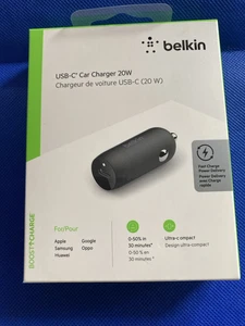 NEW Belkin USB-C Car Charger 20W Fast Charge - Picture 1 of 5