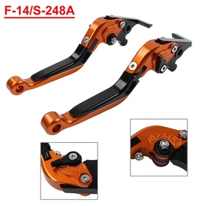 Leva Frizione Pieghevole Arancione Leva Freno per Suzuki GSXR600 GSR750/GSX-S750 - Foto 1 di 11