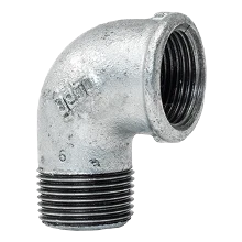 GEBO Gomito 1/2'' M-F 90° in ghisa malleabile zincato