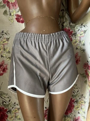 Pantalones Cortos Deportivos Timbre Gimnasio Vintage Años 70 80 NOS Stock Muerto Cintura Elástica Gris Foto 1 de 4