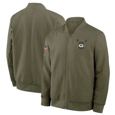 Nuevo Green Bay 2025 Salute to Service Sideline Therma Sudadera Cremallera Chaqueta Abrigo Foto 1 de 4