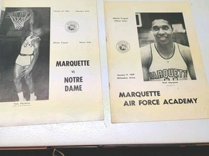 2 1959 Marquette Warriors vs. Air Force Academy & Vs Notre Dame Programme - Bild 1 von 8
