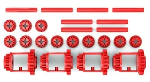 4 LEGO RED Differentials (technic,gear,car,truck,12,16,24,tooth,differential) - Picture 1 of 2
