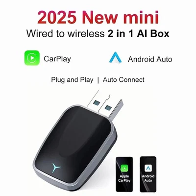 2 in 1 Carplay Wireless Adapter for iPhone Android USB Car Dongle Plug ＆ Play - Image 1 of 4
