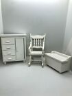 Dollhouse Miniature Nursery Set Baby Kids room 1:12 scale Rocker Dresser Toy Box