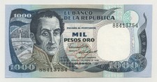 Colombia 1000 Pesos 1-1-1986 Pick 424.c UNC Uncirculated Banknote