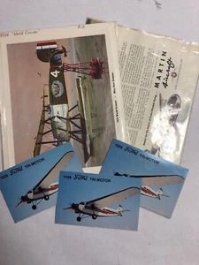 1912 Mail From The Sky/1924 World Cruiser Brochures 3 1928 Ford Tri-Motor Cards - Picture 1 of 6