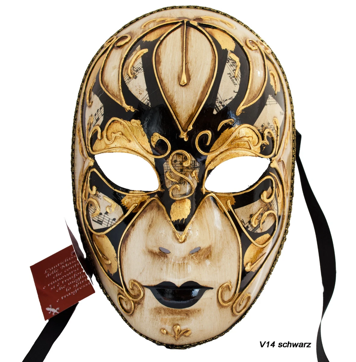 Sucrain Maskerade-Maske Für Damen – Schwarzes Blumen-Design, 19x16 Cm, Mit Verstellbaren Bändern