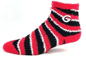 Calcetines difusos Cincinnati rojos blancos y rojos a rayas de caña de caramelo - Imagen 1 de 3