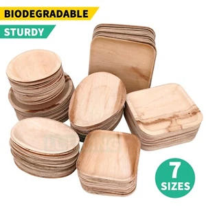 Disposable Palm Leaf Plates Party Dinner Trays Bowls BBQ Catering Biodegradable - Picture 1 of 11
